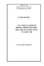 Các công cụ kinh tế trong chính sách thúc đẩy tiêu dùng bền vững của dân cư