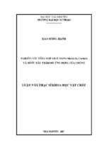 Nghiên cứu tổng hợp oxit nano mnal2o4, coal2o4 và bước đầu thăm dò ứng dụng của chúng