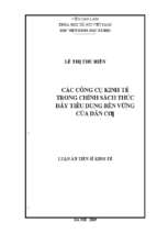 Các công cụ kinh tế trong chính sách thúc đẩy tiêu dùng bền vững của dân cư