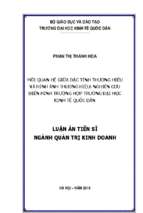 Mối quan hệ giữa đặc tính thương hiệu và hình ảnh thương hiệu nghiên cứu điển hình trường hợp trường đại học kinh tế quốc dân