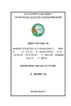 Nghiên cứu sự thay đổi thành phần cơ giới, hóa lý của đất và khả năng chống lan tỏa dioxin của cỏ vetiver   áp dụng thử nghiệm tại sân bay biên hòa