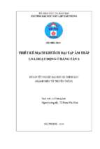 Luận văn điện tử thiết kế mạch khuếch đại tạp âm thấp lna hoạt động ở băng tần s