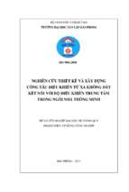 Luận văn điện tử nghiên cứu thiết kế và xây dựng công tắc điều khiển từ xa không dây kết nối với bộ điều khiển trung tâm trong ngôi nhà thông minh