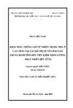 Khai thác thông gió tự nhiên trong nhà ở cao tầng tại các đô thị duyên hải nam trung bộ hướng đến tiết kiệm năng lượng   phát triển bền vững tt