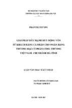 Giải pháp đẩy mạnh huy động vốn từ khách hàng cá nhân cho nhtm cổ phần công thương việt nam   chi nhánh hà tĩnh