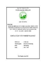 đánh giá hiệu quả xử lý kim loại nặng trong nước thải hầm lò mỏ than tại trạm xử lý nước thải tân lập   công ty tnhh mtv khai thác khoáng sản, hà tu   hạ long   quảng ninh