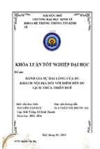 đánh giá sự hài lòng của du khách nội địa đối với điểm đến du lịch thừa thiên huế