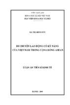 Di chuyển lao động có kỹ năng của việt nam trong cộng đồng asean