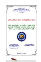 Tác động của hình ảnh điểm đến thành phố huế đến dự định quay trở lại của du khách quốc tế