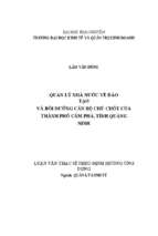 Quản lý nhà nước về đào tạo và bồi dưỡng cán bộ chủ chốt của thành phố cẩm phả, tỉnh quảng ninh