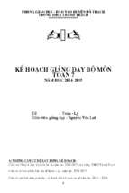 Kế hoạch bộ môn toán 7 chuẩn kĩ năng kiến thức