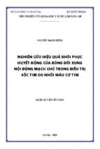 Nghiên cứu hiệu quả khôi phục huyết động của bóng đối xung nội động mạch chủ trong điều trị sốc tim do nhồi máu cơ tim