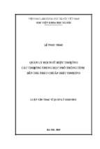 Quản lý đội ngũ hiệu trưởng các trường thpt tỉnh bến tre theo chuẩn hiệu trưởng