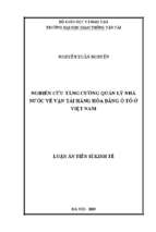 Nghiên cứu tăng cường quản lý nhà nước về vận tải hàng hóa bằng ô tô ở việt nam