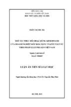 Thủ tục phục hồi hoạt động kinh doanh của doanh nghiệp mất khả năng thanh toán nợ theo pháp luật phá sản việt nam