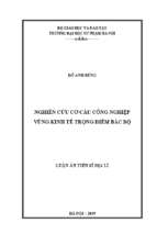 Nghiên cứu cơ cấu công nghiệp vùng kinh tế trọng điểm bắc bộ