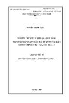 Nghiên cứu xử lý hiệu quả ddt bằng phương pháp quang xúc tác sử dụng vật liệu nano compozit fe   cuox go  sba   15