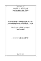 Mối quan hệ giữa độc lập, tự chủ và hội nhập quốc tế của việt nam tt