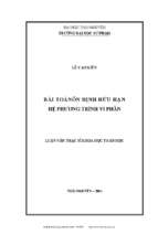 (Luận văn thạc sĩ) Bài toán ổn định hữu hạn hệ phương trình vi phân