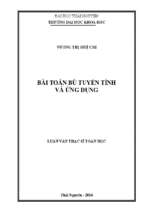 (Luận văn thạc sĩ) Bài toán bù tuyến tính và ứng dụng