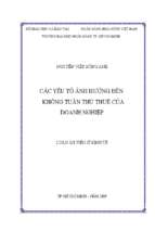 Các yếu tố ảnh hưởng đến không tuân thủ thuế của doanh nghiệp