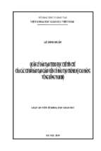 Quản lý đào tạo theo học chế tín chỉ của các cơ sở đào tạo giáo viên có đào tạo trình độ cao đẳng vùng đông nam bộ