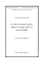 Các yếu tố ảnh hưởng đến không tuân thủ thuế của doanh nghiệp