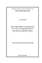 Hoạch định chiến lược kinh doanh của công ty cổ phần phân bón và hóa chất dầu khí đông nam bộ