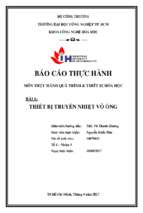 Báo cáo thực hành bài 6 thiết bị truyền nhiệt vỏ ống