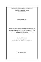 áp dụng hình phạt chính theo pháp luật hình sự việt nam từ thực tiễn huyện tân biên, tỉnh tây ninh