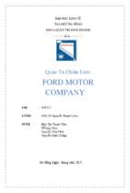 Quản trị chiến lược của ford motor company