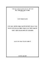 Cấp giấy chứng nhận qshnơ cho người nước ngoài theo pháp luật việt nam từ thực tiễn thành phố hồ chí minh