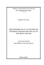 Thẩm quyền điều tra của cơ quan điều tra viện kiểm sát nhân dân theo pháp luật tố tụng hình sự việt nam