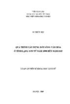 Quá trình xây dựng đời sống văn hóa ở tỉnh lạng sơn từ năm 1998 đến năm 2015