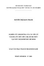 Nghiên cứu ảnh hưởng của các yếu tố văn hóa tổ chức đến chia sẻ tri thức tại vnpt thành phố hồ chí minh