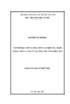 Vấn đề bảo tồn và phát huy cái đẹp của nghệ thuật đờn ca tài tử tại tỉnh trà vinh hiện nay