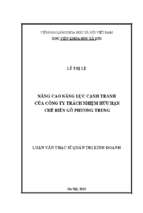 Nâng cao năng lực cạnh tranh của công ty trách nhiệm hữu hạn chế biến gỗ phương trung