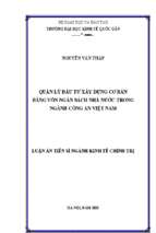 Quản lý đầu tư xây dựng cơ bản bằng vốn ngân sách nhà nước trong ngành công an việt nam