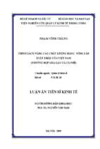 Chính sách nâng cao chất lượng hàng nông sản xuất khẩu của việt nam (trường hợp lúa gạo, cà phê)