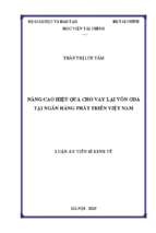 Nâng cao hiệu quả cho vay lại vốn oda tại ngân hàng phát triển việt nam