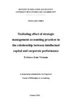 Tác động trung gian của kế toán quản trị chiến lược trong mối quan hệ giữa vốn trí tuệ và kết quả hoạt động của doanh nghiệp – bằng chứng tại việt nam