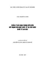 Quản lý hải quan trong điều kiện đẩy mạnh hội nhập quốc tế tại cửa khẩu quốc tế lao bảo