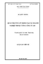 Quản trị vốn lưu động tại các doanh nghiệp thuộc tổng công ty 319