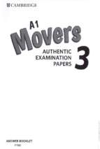 A1 movers authentic examination papers 3 answer booklet