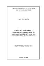 Xử lý chất thải rắn y tế theo pháp luật việt nam từ thực tiễn thành phố đà nẵng