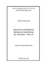 Nhân thân người phạm tội trên địa bàn thành phố bà rịa, tỉnh bà rịa  vũng tàu