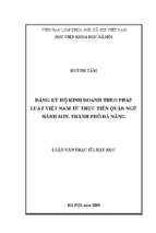 đăng ký hộ kinh doanh theo pháp luật việt nam từ thực tiễn quận ngũ hành sơn, thành phố đà nẵng