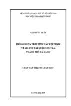 Phòng ngừa tình hình các tội phạm về ma túy tại quận sơn trà, thành phố đà nẵng