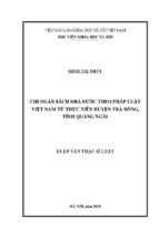 Chi nsnn theo pháp luật việt nam từ thực tiễn huyện trà bồng, tỉnh quảng ngãi