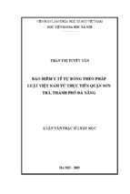 Bảo hiểm y tế tự đóng theo pháp luật việt nam từ thực tiễn quận sơn trà, thành phố đà nẵng